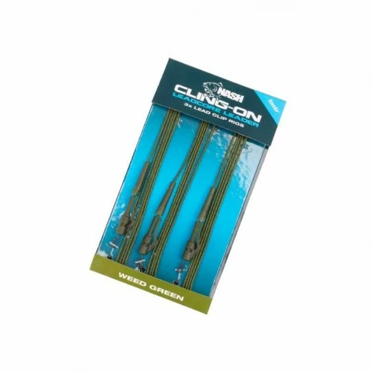 Nash Tackle NASH Cling-On Leadcore Leaders Lead Clip Leaders Weed 1m