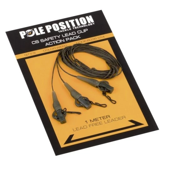 Strategy POLE POSITION CS LEADCLIP LEADER SET / 45LB / SILT - WEED